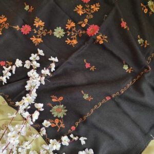 Black Kashmiri Embroidered Winter Shawl
