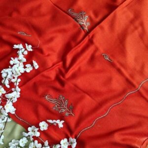 Red Kashmiri Embroidery Shawl