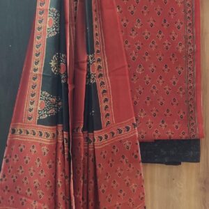 Ajrakh Print Cotton Suit & Mul Dupatta