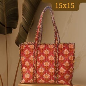 Rust Circle Pure Cotton Tote Bag