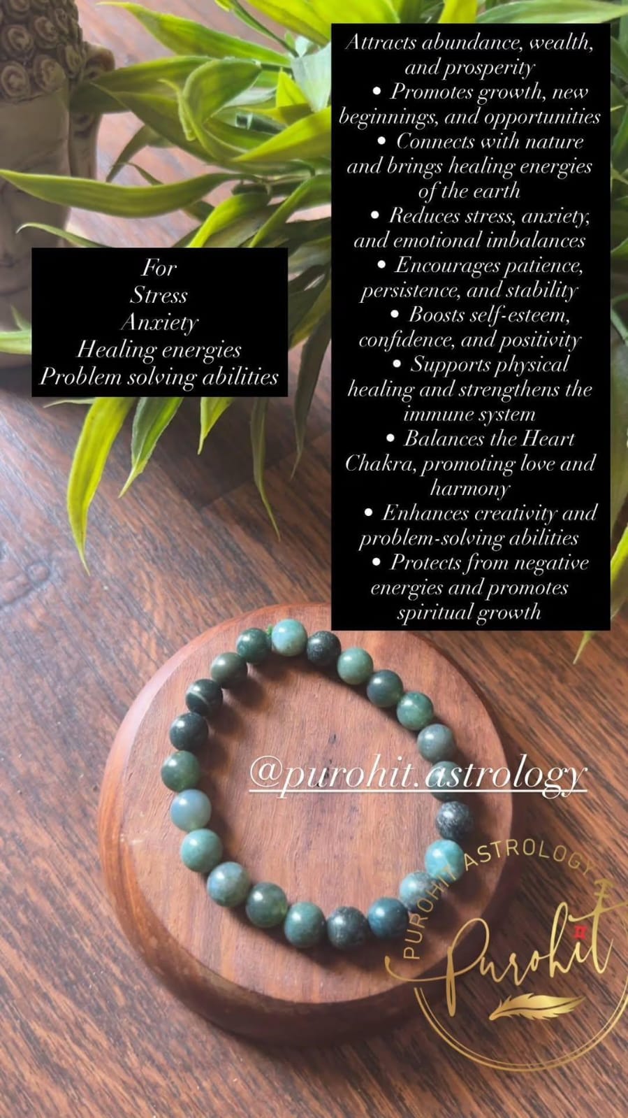 bracelet for stress, anxiety and healing energies