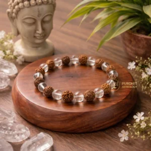 buy Clear Quartz and Rudraksha Bracelet online
