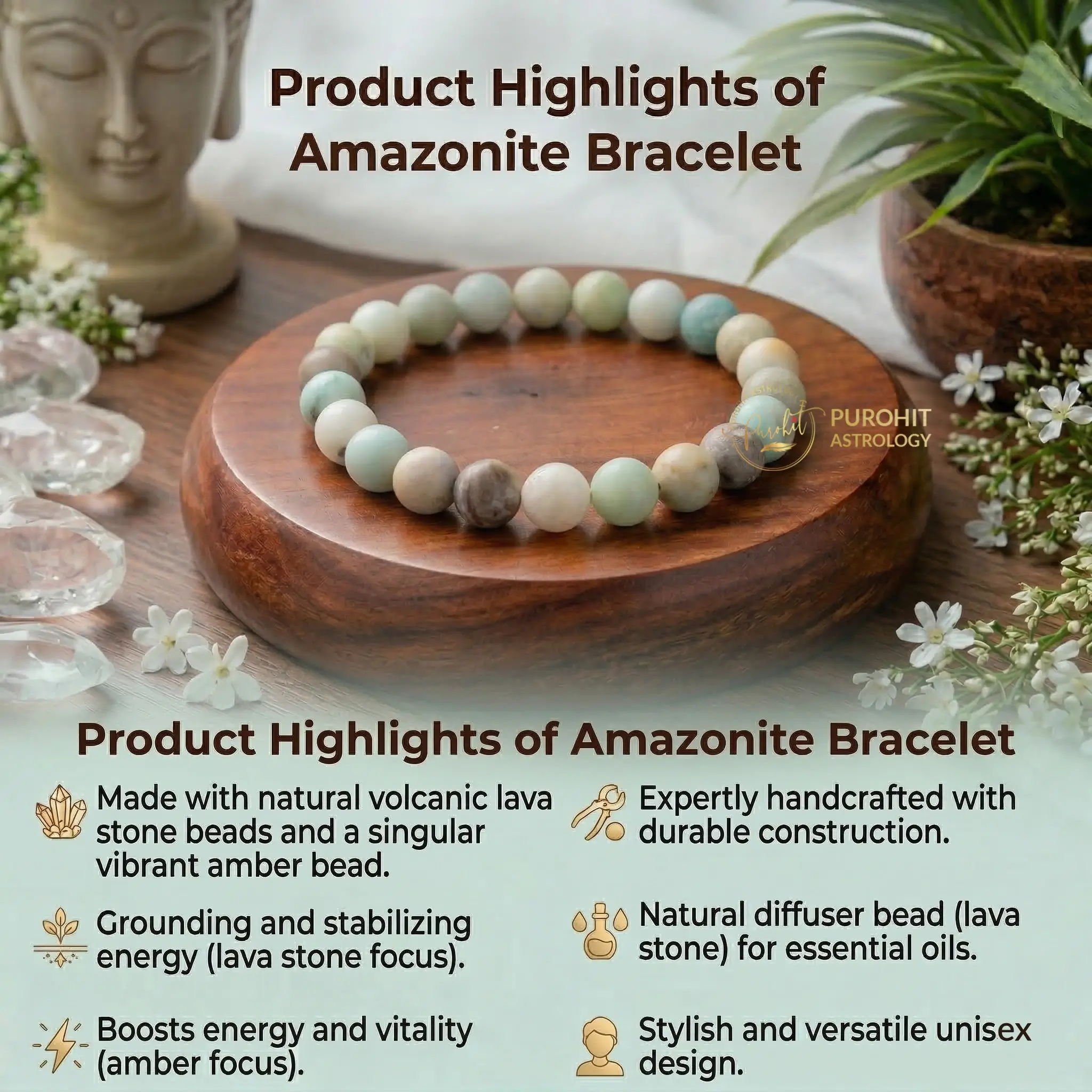 Features of Amazonite Bracelet. Buy now