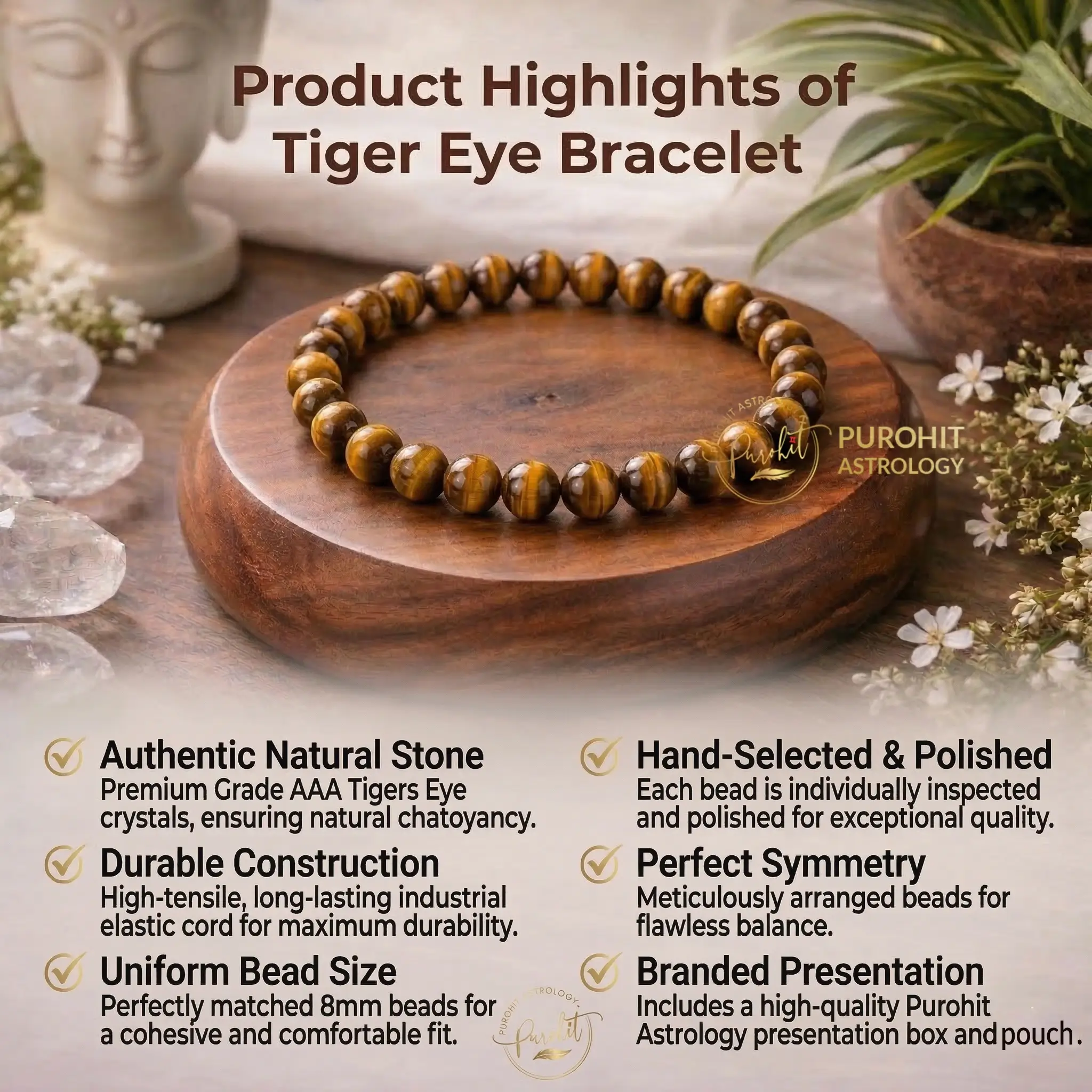 Features of Tiger Eye Bracelet. buy now