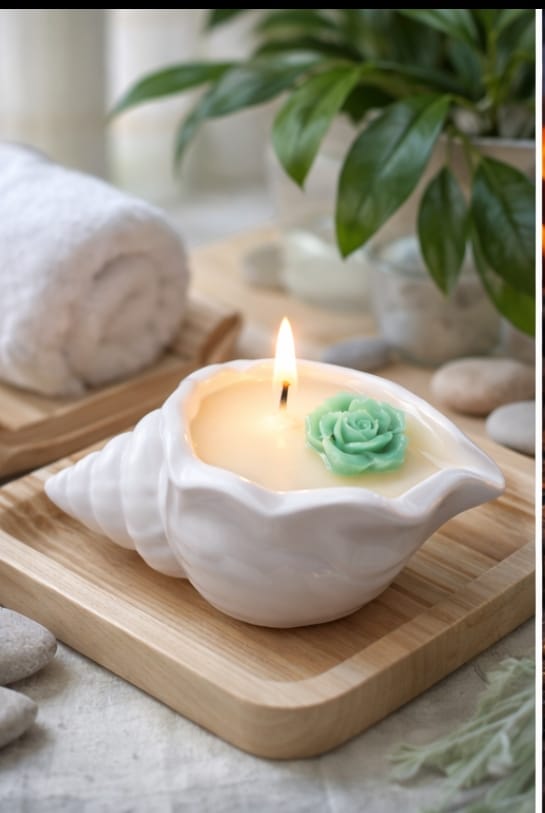 Pearl Shell blossom Candle''