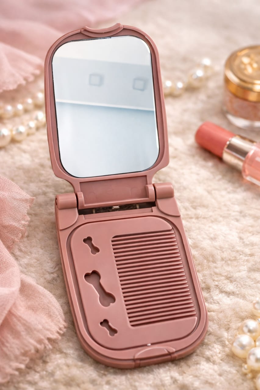Mini Chic Folding Mirror Comb