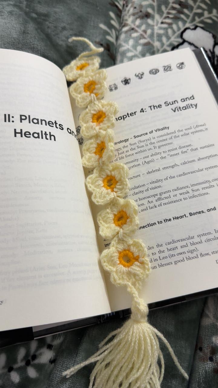 Crochet Flower handmade Bookmark