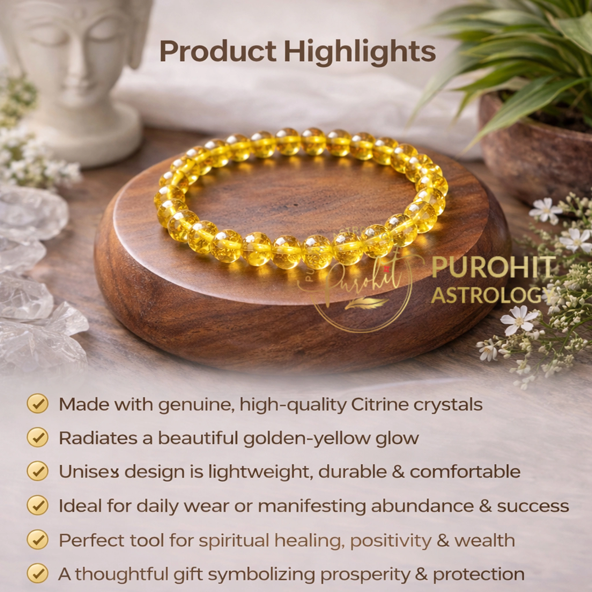 Golden Citrine Crystal Healing Bracelet - Image 3