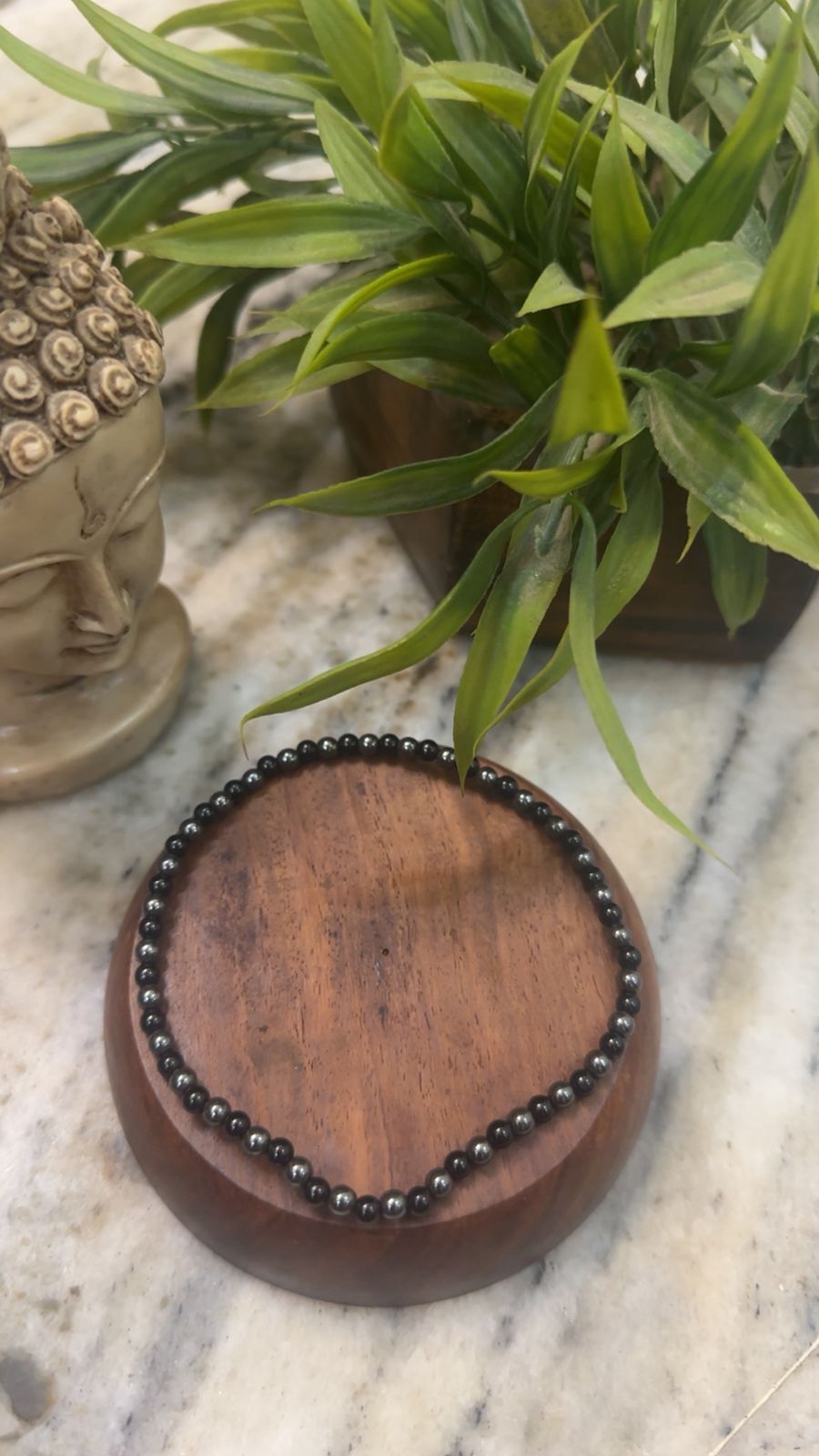 Black Protection Crystal Bead Leg Bracelet