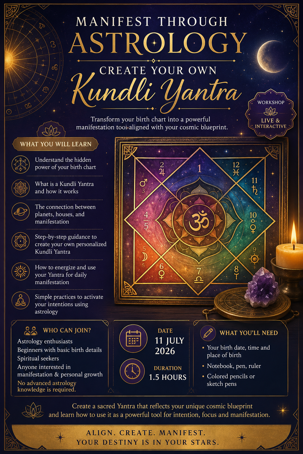 Manifest Through Astrology: Create Your Own Kundli Yantra Workshop