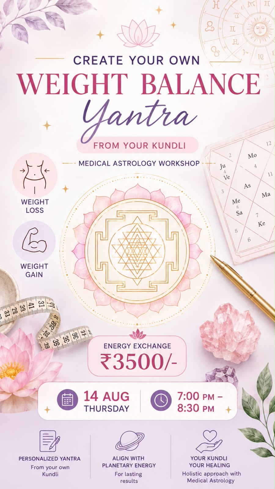 Create Your Own Weight Balance Yantra - A Personalized Medical Astrology Workshop